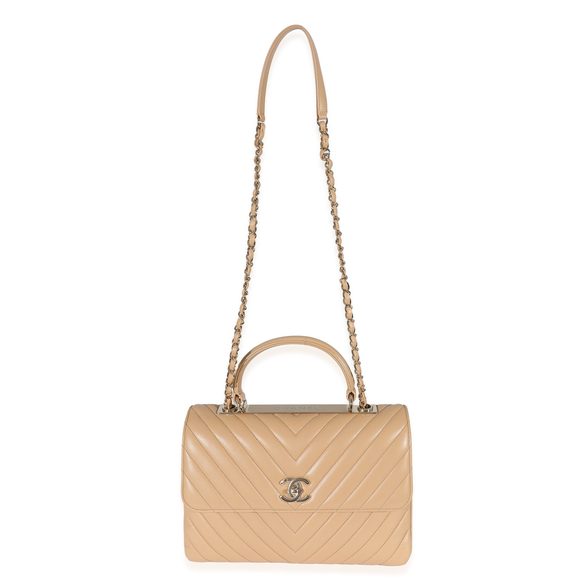 Chanel Beige Chevron Lambskin Medium Trendy Bag - Picture 7 of 7